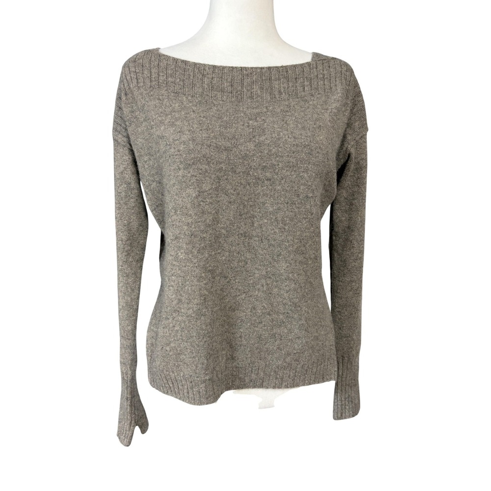 Brochu Walker Sweater Womens XS Brown 100% Cashmere Boat Neck Knit Pullover